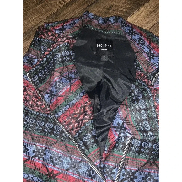 Insight NWOT Embroidery Zip Vest 12 boho classic embroidered fall top casual - Picture 6 of 6